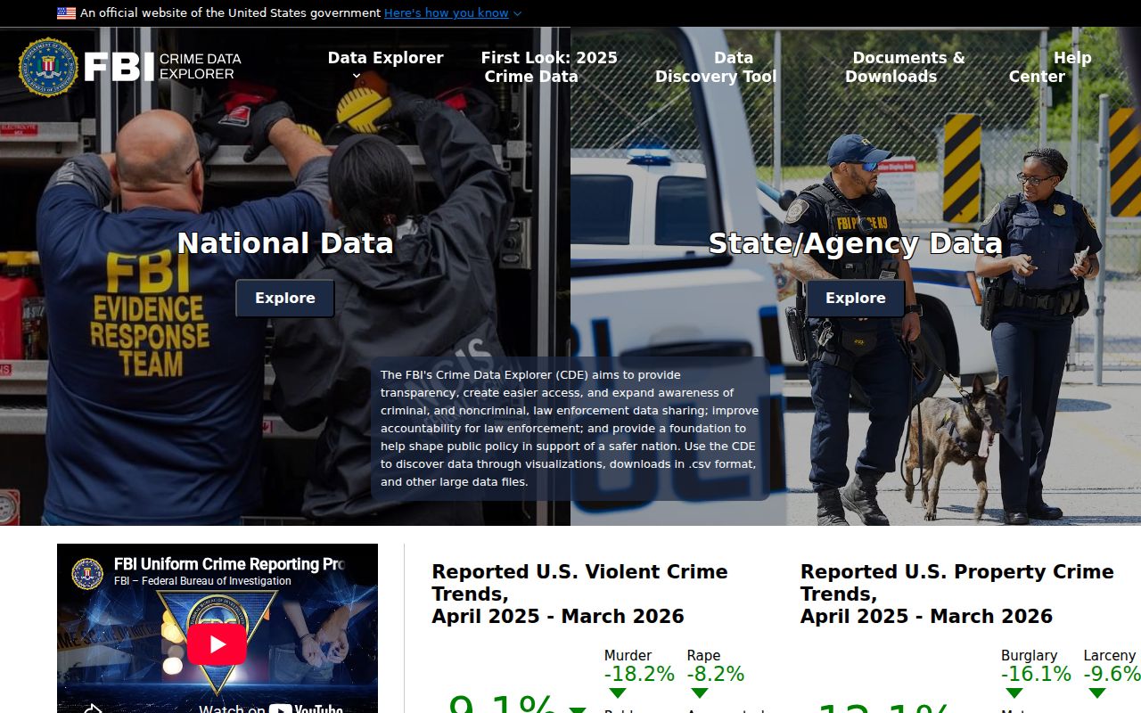 FBI Crime Data Explorer query for Green County Kentucky agencies